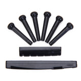 Maxbell Set of Acoustic Guitar Bridge Pins Saddle Nut Black
