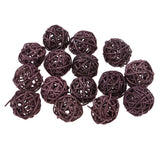 Maxbell 15Pieces Multicolor Wicker Rattan Ball Wedding Christmas Party Decor  Coffee