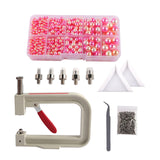 Maxbell Pearl Handmade Setting Machine Handmade DIY Craft Accessories for Cap Punch Rose Red