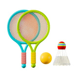 Maxbell Children's Badminton Tennis Set Lightweight for Beginner Players Girls Beach Green Blue