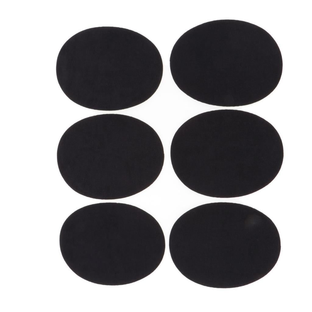 Max 6pcs Oval Shape Iron-on Patch Suede Elbow Applique Cloth Badge Deep Blue