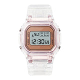 Maxbell Transparent Sport Watch Digital LED Waterproof Wristwatch Gift  Rose gold