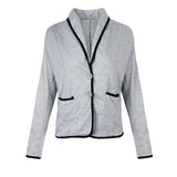 Maxbell Lady Suit Women Short Jacket Cardigan Slim Coat Work Outwear 4XL Light Grey
