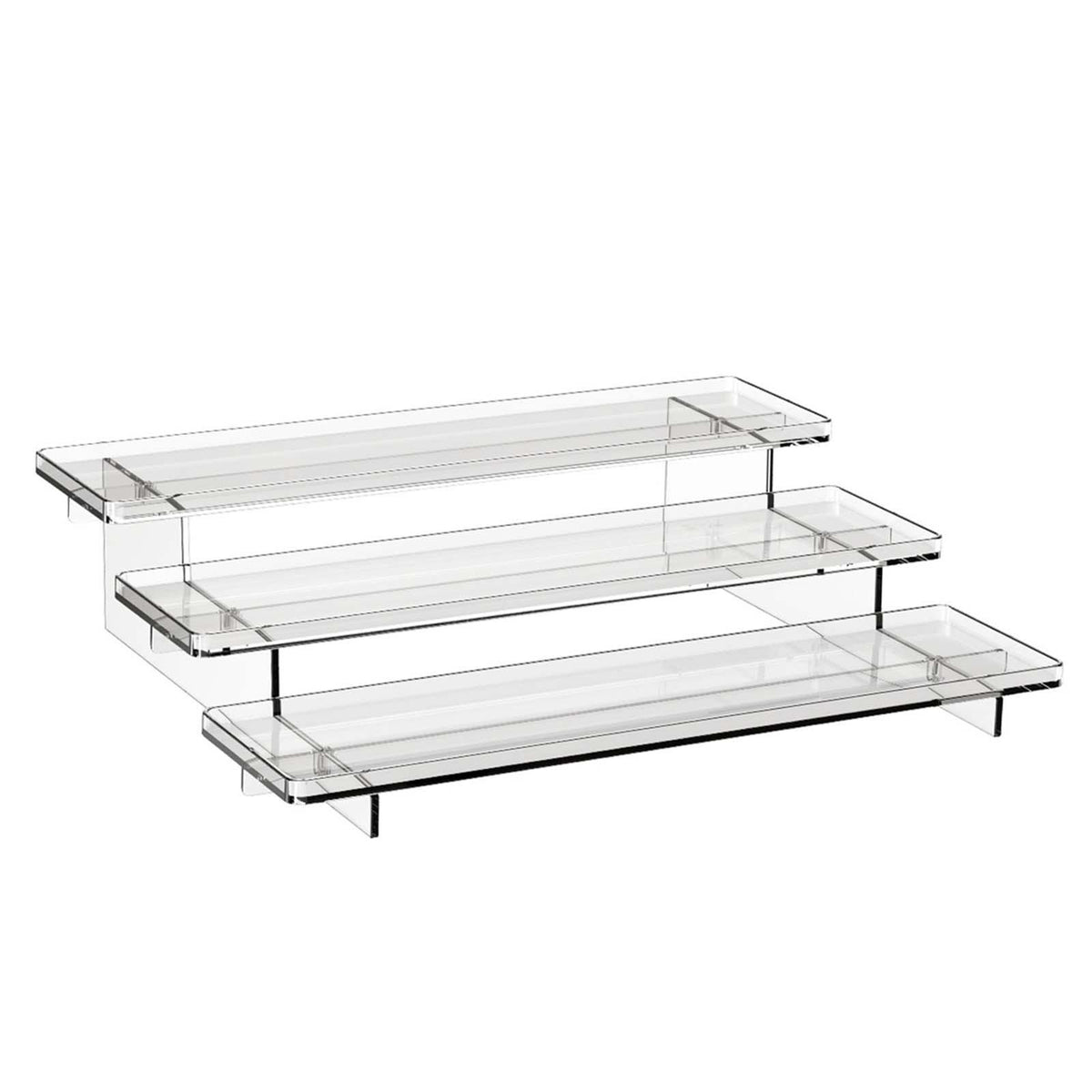 Maxbell Display Riser Rack Storage Transparent Step Stand for Spices Perfume Makeups