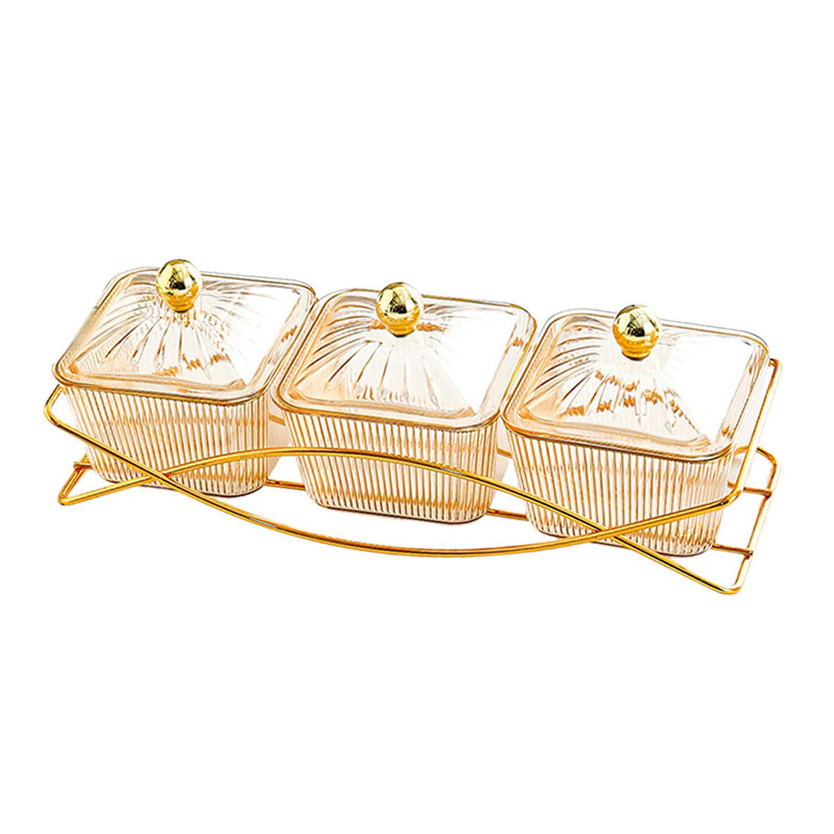 Maxbell Nordic Serving Platter with Lid 3 Snack Serving Bowls for Home Sweet Cookies Brown