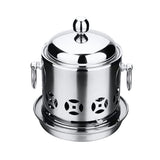 Maxbell Stainless Steel Shabu Shabu Cookware Hot Pot With Alcohol Burner Lid Silver