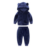 Maxbell Baby Kid Outfit Hoodie Coat Top+Pants Tracksuit Clothes Set 18-24M Dark Blue
