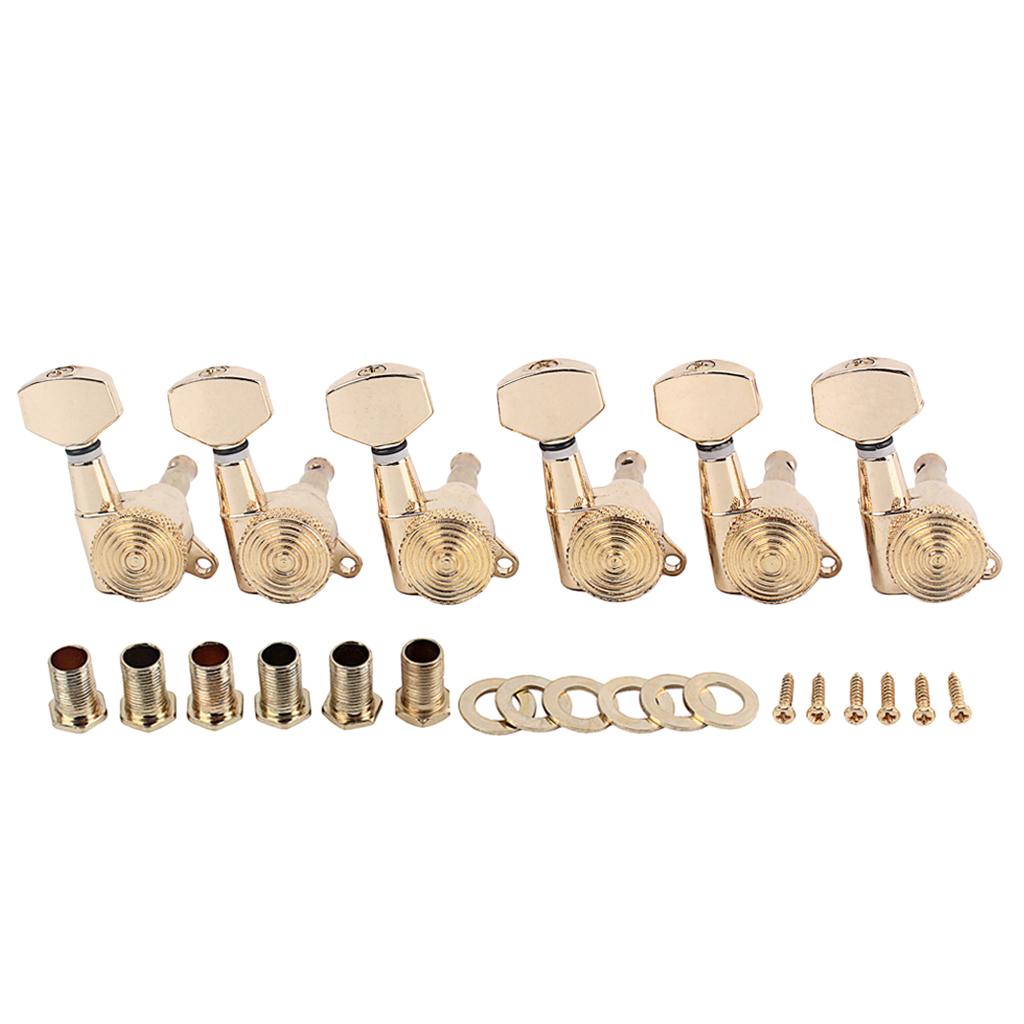 Maxbell Guitar String Tuning Pegs 6R w/ Locked Key Tuners for Guitar Schaller Style
