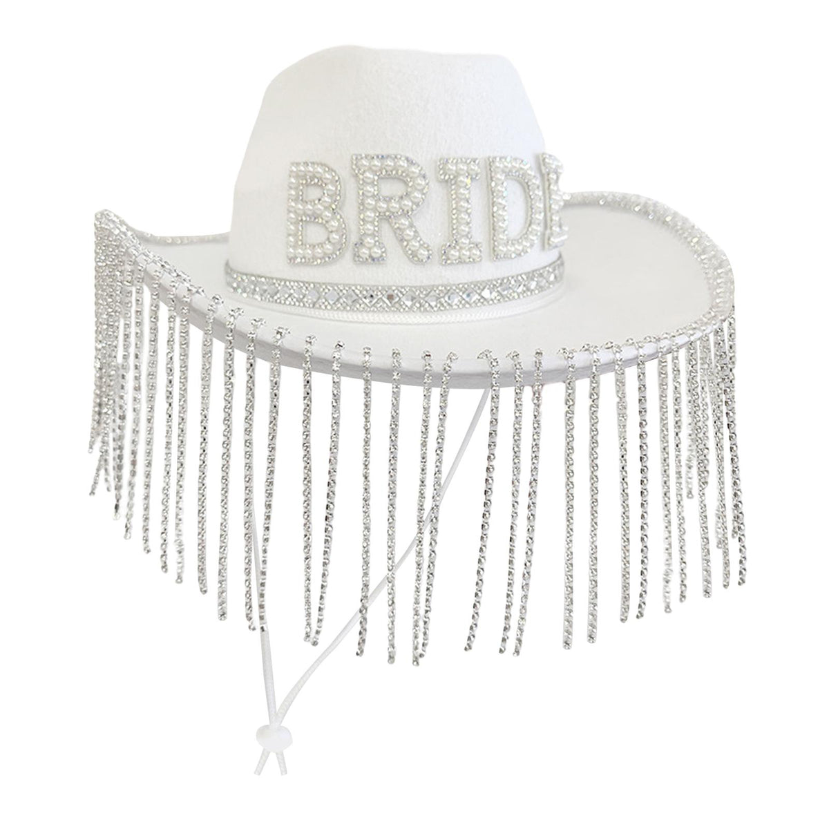 Maxbell Bride Cowboy Hat Cap Western Cowgirl Tassel Hat for Carnival Bridal Cocktail