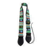 Maxbell 1 Piece Cotton Strap Belt for Ukulele Mini Guitar Green Stripe