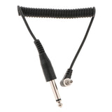 Max 6.35mm 1/4" to Male Flash PC Sync Cable Coiled Cord with Screw Lock for DSLR