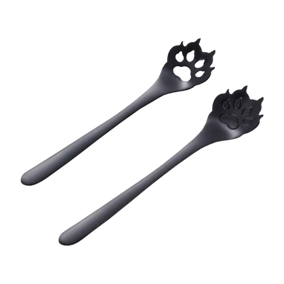 Maxbell 2Pcs Household Coffee Spoons Stirring Spoon Ice Cream Spoon for Dessert Black