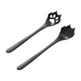 Maxbell 2Pcs Household Coffee Spoons Stirring Spoon Ice Cream Spoon for Dessert Black