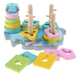 Maxbell Wooden Cartoon Elephant Shape Matching Building Blocks Kids Educational Toy