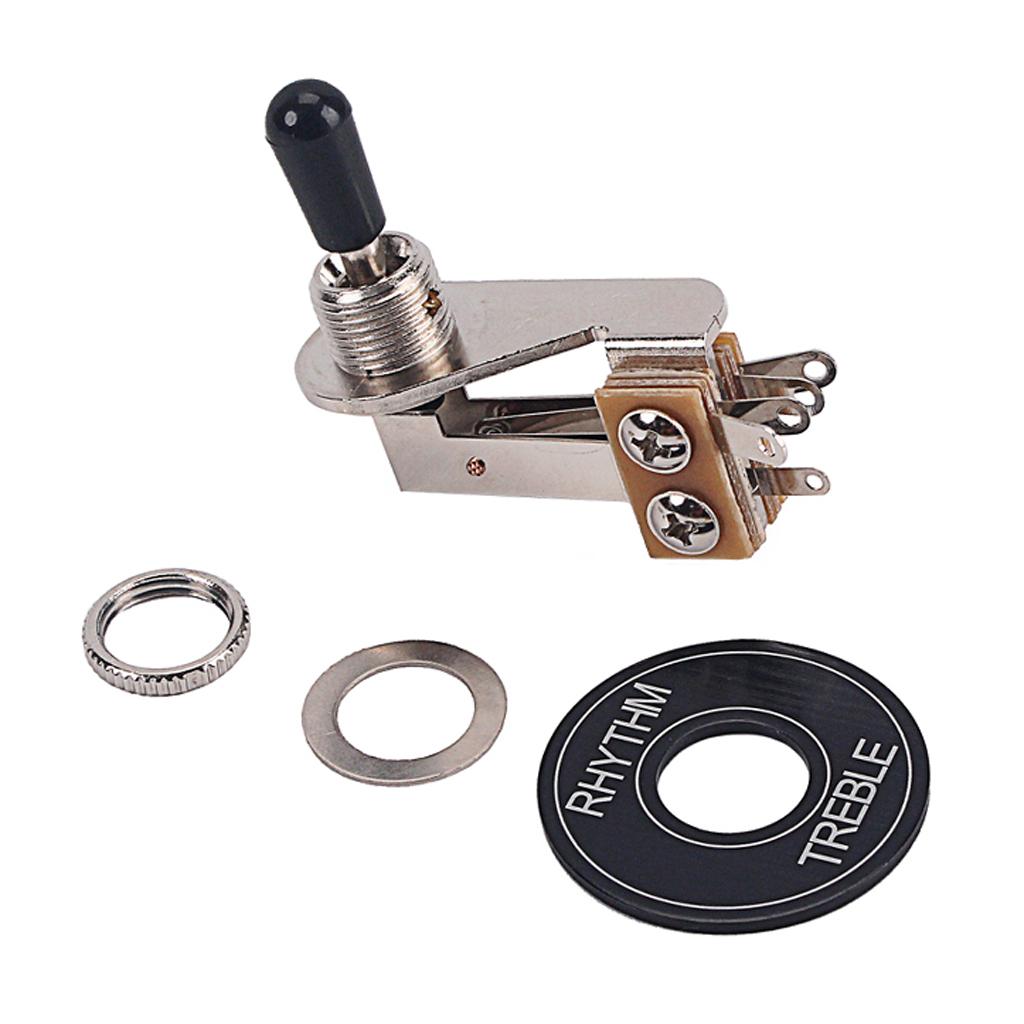 Max 3 Way Toggle Switch Plate Rhythm Treble Washer Ring Set Electric Guitar Part
