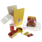 Maxbell Wooden Burger Fries Deluxe Dinner Set Kitchen Pretend Food Toy for Toddlers