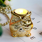 Maxbell Ceramic Candle Holder Owl Shaped Tea Light Tealight Candleholder Ornament A - Aladdin Shoppers