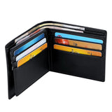 Maxbell Men's Leather RFID Blocking Wallet Slim Purse Credit Card Coins Holder Black