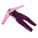 Maxbell Neoprene Wetsuit Long Sleeve Full Body Swimsuit for Kids Black+ pink L