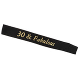 Max Gilding Gold Numbers Fabulous Satin Sash for Birthday Anniversary Black 30