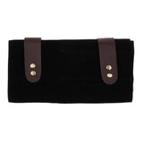 Maxbell Durable Leather Hair Cutting Scissors Pouch Rolled Bag for Hairdresser Black