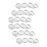 Max 6x Pins Cabochon Hair Clip four Blank Setting Base for Jewelry Making Silver