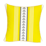 Max Gold Trimmed Square Yellow Falnnel Pillowcase 18"x18" with Zipper Triangles