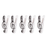 Max 5 Pieces Music Note Clip Music Book Page Plastic Music Stataionary Black