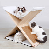 Maxbell Two-double Floor Pet Cat Scratcher House Simple Decorative House for Pet Cat
