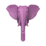 Maxbell Wall Mounted Animal Heads Hook Clothes Towel Hook for Purse Coat Living Room Pink Elephant