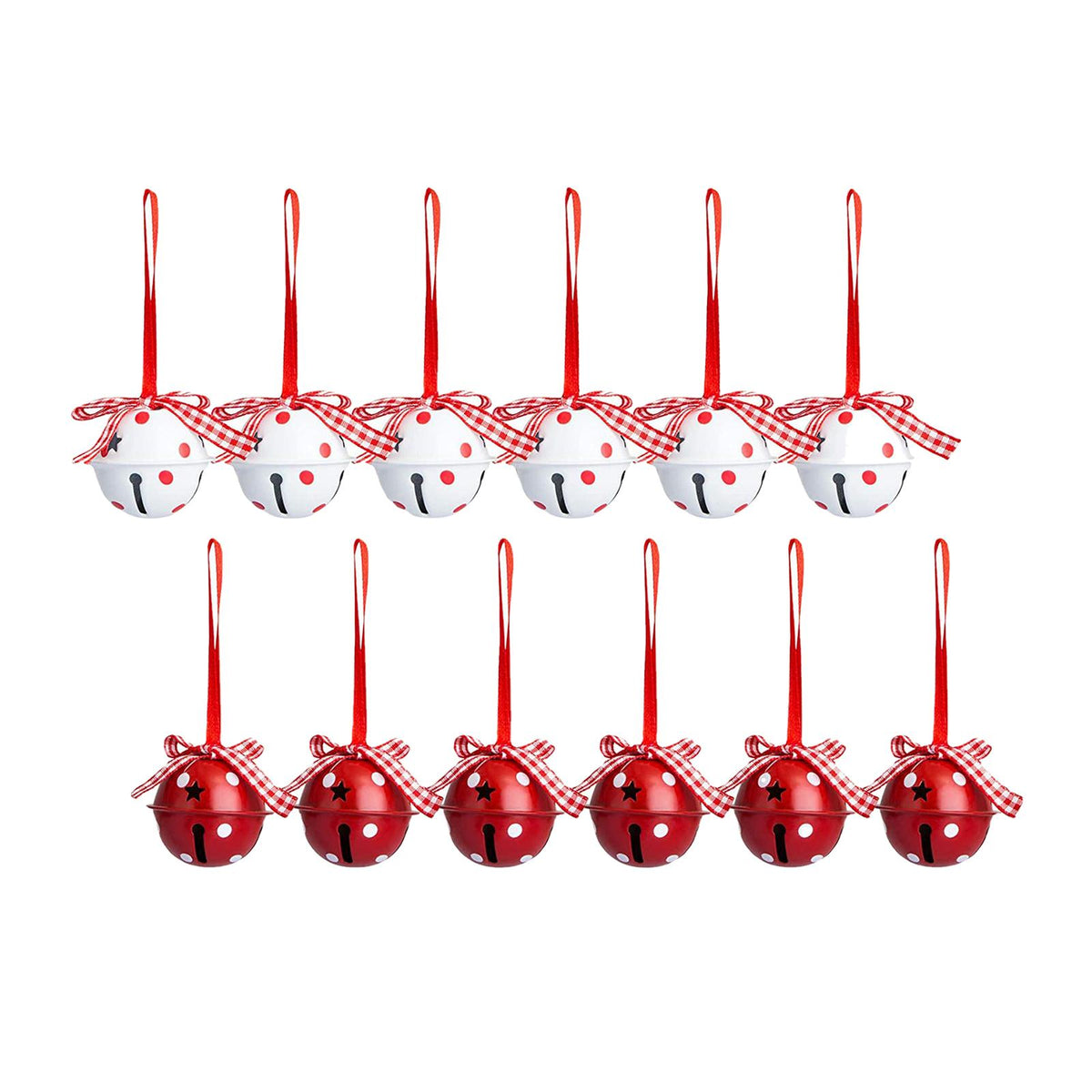 Maxbell 12x Bells Pendant Pendant Elements Craft for Christmas Tree Ornament Snowflake