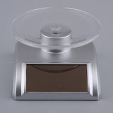 Max Maxb Mini Solar Powered Turntable Rotating Display Stand Jewelry Phone Silver