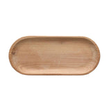 Maxbell Oval Wooden Tea Tray Serving Table Plate Snacks Food Tea Storage 10x23cm