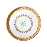 Maxbell Rattan Storage Tray Round Basket Serving Tray Home for Parties Dinner Snacks 33cm