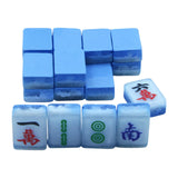 Maxbell 18x Small Resin Chinese Mahjong Tiles Keychain Pendant for Bag Decoration Blue