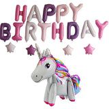 Max Unicorn Happy Birthday Balloons Letter Star Balloons Party White Unicorn