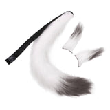 Maxbell Faux Fur Ears and Tail Set Fancy Dress Costume for Birthday Carnival Party White Gray