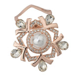 Maxbell Rhinestone Crystal Safety Pin Brooch Flower Pearl Scarf Gown Clip Pin White