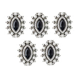 Maxbell 5 Pieces Vintage Alloy Rhinestone Crystal Flower Buttons Embellishments #2