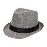 Maxbell Kids Straw Hat Trendy Portable Sunscreen Hat for Outdoor Commuting Festivals Gray