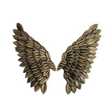 Maxbell 3D Metal Angel Wing Statue Wall Art Decor Ornament for Bedroom Rustic Bronze