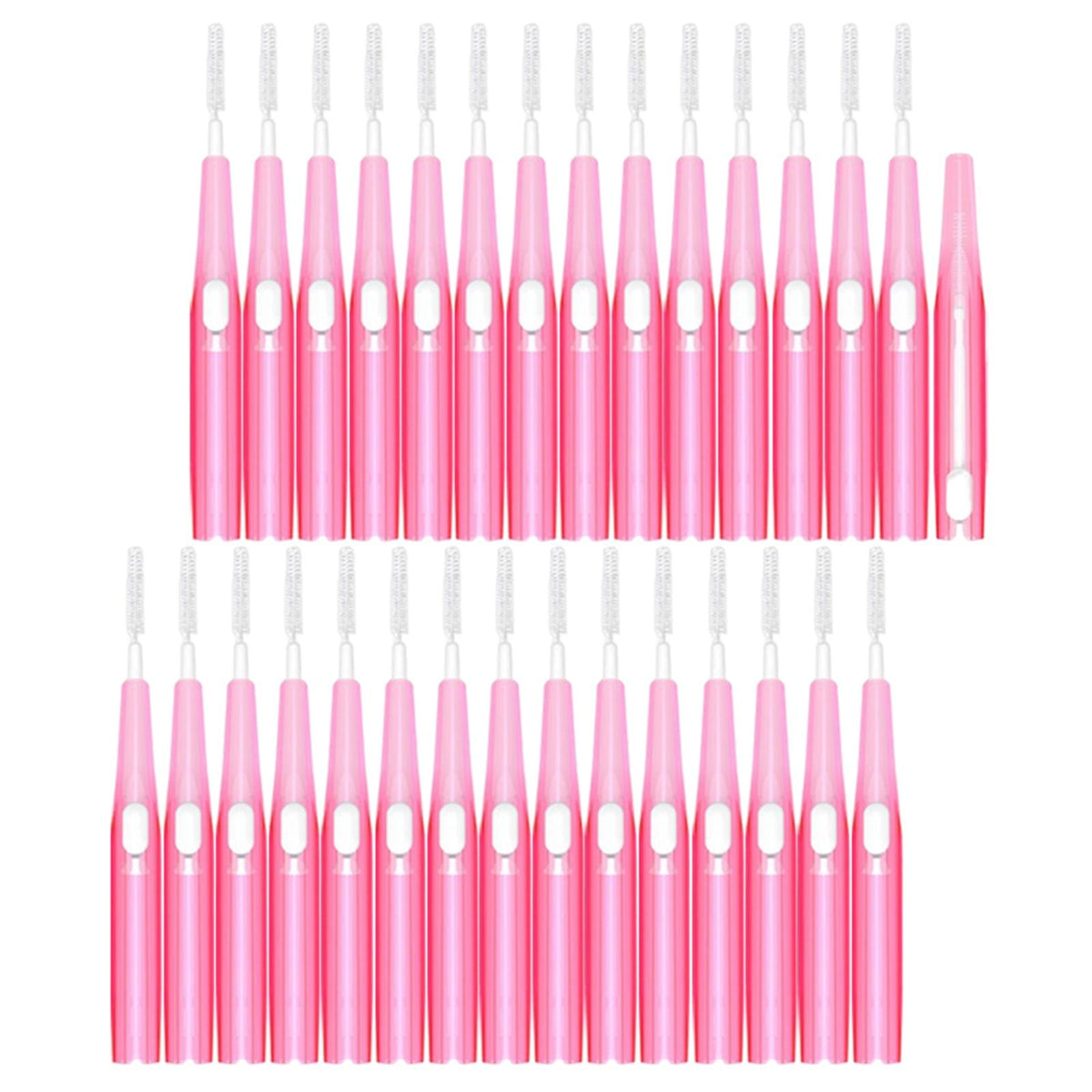 Maxbell 30pcs Interdental Brush Toothpick Dental Hygiene Brush Retractable Pink 0.6mm