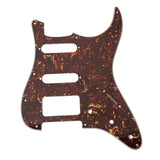 Maxbell Prewired 3-ply Pickguard Scratchplate SSH for ST Style Guitar Dark Brown