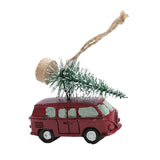 Maxbell Mini Resin Christmas Tree Ornaments Car Pendant Figurines Decor Miniature 5.5cmX2cmX4.5cm Red