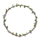 Max Bohemian Flower Leaves Garland Forehead Hair Band Beach Wreath  Purple