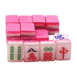 Maxbell 18x Small Resin Chinese Mahjong Tiles Keychain Pendant for Bag Decoration Rose