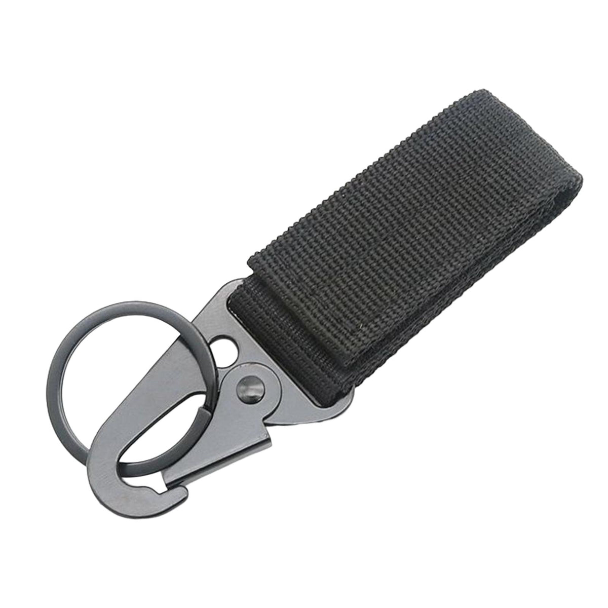 Maxbell Nylon Webbing Buckle Hanging Belt Key Hook for Outdoor Activities Climbing Black