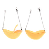 Maxbell 2Pc Banana Hamster Bed House Hammock Small Animal Bed House Cage Nest Yellow