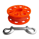 Maxbell Scuba Diving Finger Spool Reel with 18m Guide Line Ended Bolt Clip Orange