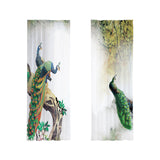 Maxbell 2 Pieces Printed Sheer Curtains Peacock Tulle Curtains for Hotel Kitchen 107cmx213cm